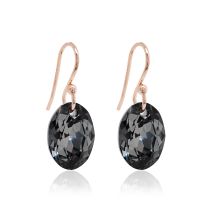 Marmara Sterling 925 Silver Earrings Silver Night Rose Gold
